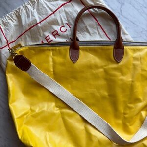 Clare V. Weekender - Yellow Leather with Brown Accents